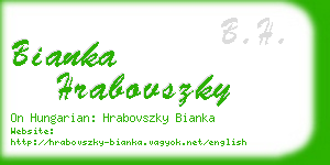 bianka hrabovszky business card